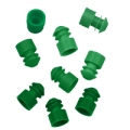 Tappo in polietilene alettato diam.mm 12 colore verde cf.100 pz. - 12078 